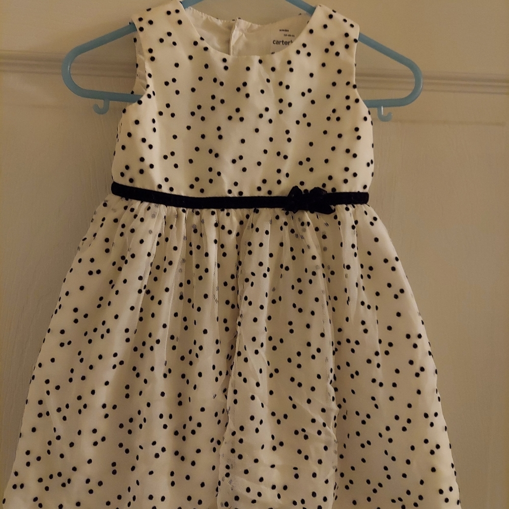 Carter's 9 months White and Black Polka Dot Dress